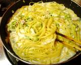 白菜とベーコンのクリームパスタ作り方6写真