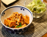 厚揚げのエノキとネギの胡麻味噌炒め作り方4写真