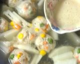 生姜春雨スープ♥INカラフル鶏肉団子作り方4写真
