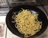 ひき肉と白菜の混ぜ麺風あんかけ焼きそば作り方3写真