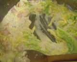 白菜とベーコン(^ω^)クリームパスタ作り方4写真