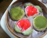 桃饅頭　と　抹茶万寿作り方15写真