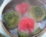 桃饅頭　と　抹茶万寿作り方17写真
