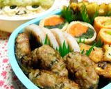 お弁当に☆高菜と塩昆布入りの焼きつくね作り方4写真
