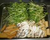 豆苗と揚げ天のお味噌汁作り方1写真