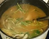 豆苗と揚げ天のお味噌汁作り方3写真