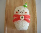 キャラ弁☆簡単！俵の雪だるま☆作り方5写真
