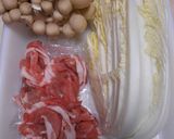 豚小間肉と白菜としめじの3点鍋味ぽん添え作り方1写真