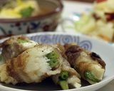 加賀丸芋とインゲンの豚肉焼き作り方4写真