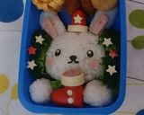 クリスマスキャラ弁☆ウサギのサンタ作り方5写真