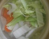 鶏肉とキャベツ入り中華蒸し麺鍋作り方5写真