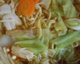 鶏肉とキャベツ入り中華蒸し麺鍋作り方10写真