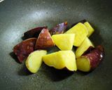 ❤薩摩芋と厚揚げのはちみつ味噌ニラ炒め❤作り方3写真