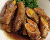 彩野菜の豚ロース肉巻き☆かぼちゃと人参版作り方9写真