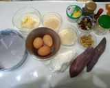 簡単☆HMとさつま芋で贅沢フルーツケーキ作り方1写真
