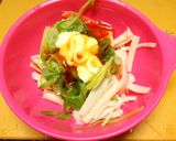 長ねぎとカニカマのスイチリマヨトースト作り方1写真