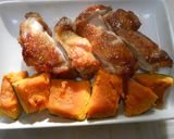 若鶏の照り焼き・レンジかぼちゃ添え作り方12写真