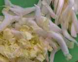 ルクエ☆白菜・ネギ残り野菜で明太パスタ☆作り方1写真
