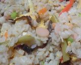 炊飯器で野菜たっぷり後混ぜ海老炒飯作り方4写真
