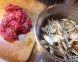 圧力鍋•3分で〜牛肉とごぼうのご飯作り方1写真