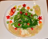 果物、魚介、野菜のクリスマスツリーサラダ作り方15写真