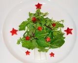 果物、魚介、野菜のクリスマスツリーサラダ作り方10写真