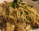塩麹鶏胸肉ときのこの和風カルボナーラ作り方6写真