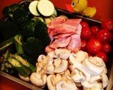 ベーコンと野菜のクリームパスタ♪作り方2写真