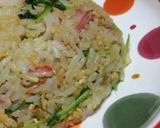 簡単☆豆苗とカニカマのチャーハン作り方6写真