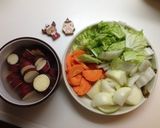 鶏だんごの味噌煮込み(^_^)作り方1写真