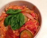 モッツァレラ＆トマト＆ズッキーニのパスタ作り方13写真