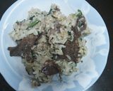 牛肉とほうれん草のチャーハン作り方3写真