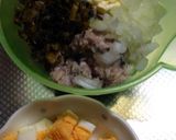さば缶deトースト 高菜たまご作り方1写真