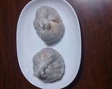れんこん里芋もちの蟹肉包み★玉ねぎ氷入り作り方4写真