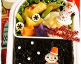 ＊キャラ弁＊　クリスマスに★雪だるま作り方7写真