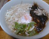 とろろ昆布と天かす月見うどん作り方5写真