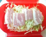 ルクエで♪キャベツとベーコのレンジ蒸し作り方2写真