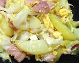 ●ポテトベーコンのたまごチーズ炒め●作り方4写真