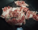 豚肉と小松菜とわかめの炒め物作り方1写真
