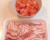 ご飯が進む♪豚バラの香味トマトソースがけ作り方1写真