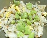 鮭・ワカメ・そら豆のもろみ酢混ぜご飯作り方4写真