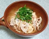 たらこと蓮根のクリームパスタ作り方6写真