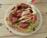 キャベツ卵ウィンナーのせトースト作り方6写真
