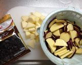 母のおやつ♡さつまいもりんごレーズン甘煮作り方1写真