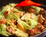 肉団子とキャベツのピリ辛味噌炒め作り方7写真