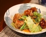 肉団子とキャベツのピリ辛味噌炒め作り方8写真