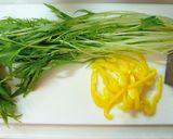 水菜とパプリカのさっぱり胡麻和え♪作り方1写真