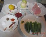 オクラと鶏肉料理作り方1写真