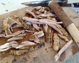 鶏肉とごぼうの甘辛炒め作り方1写真