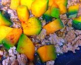 ❋カボチャと豚ひき肉の甘辛炒め作り方3写真